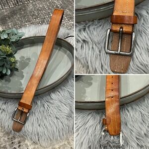 GAP Men's Brown Genuine Leather Belt Made In Italy 39"